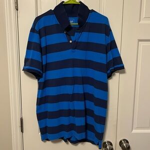 GAP blue striped polo XL